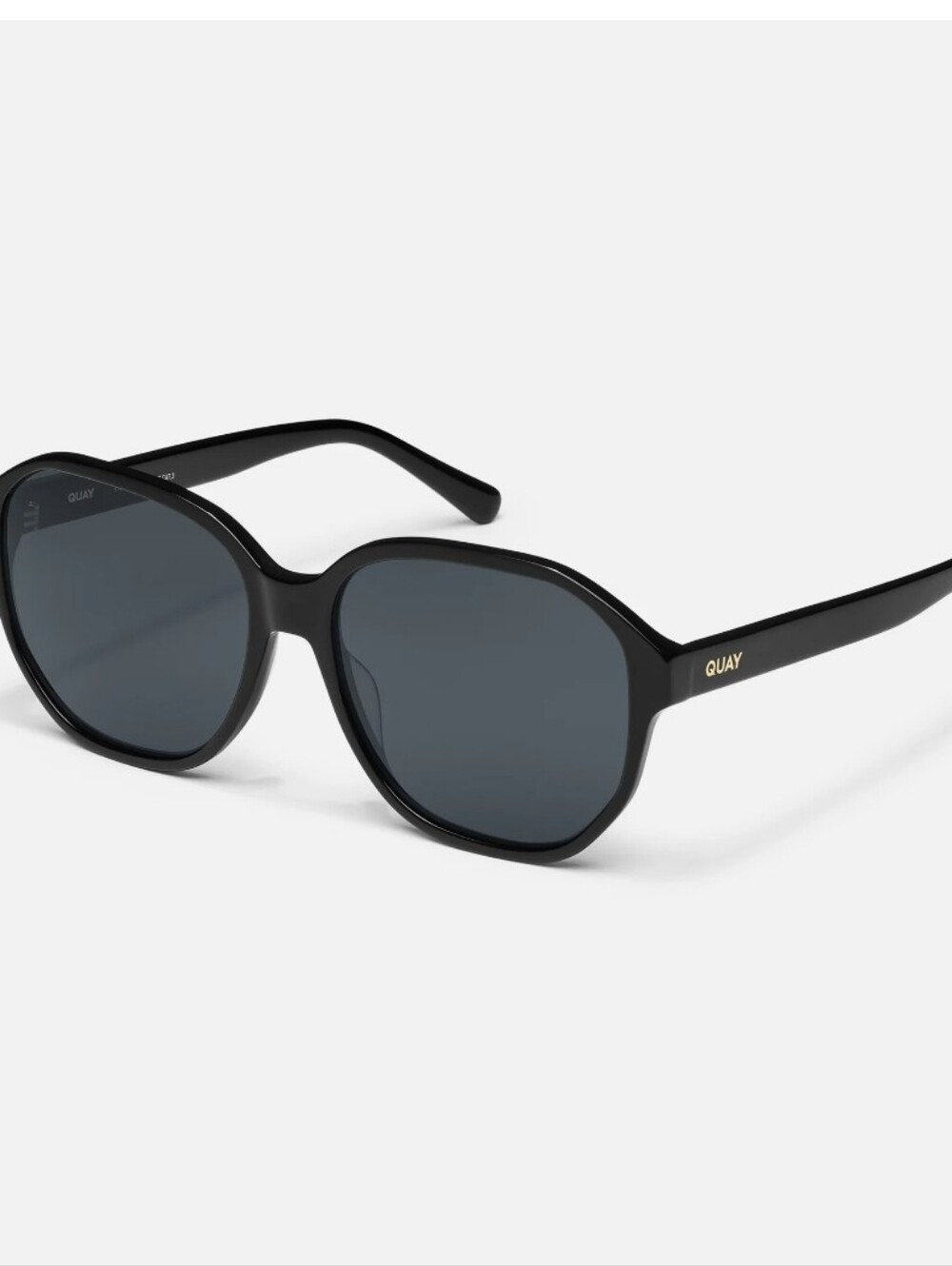Quay Australia Guess Again Polarized Sunglasses- Black Frame/Smoke Lens